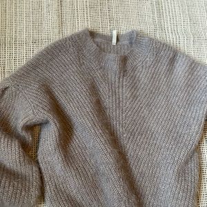 Lumina cropped, drop-sleeve, crew neck sweater